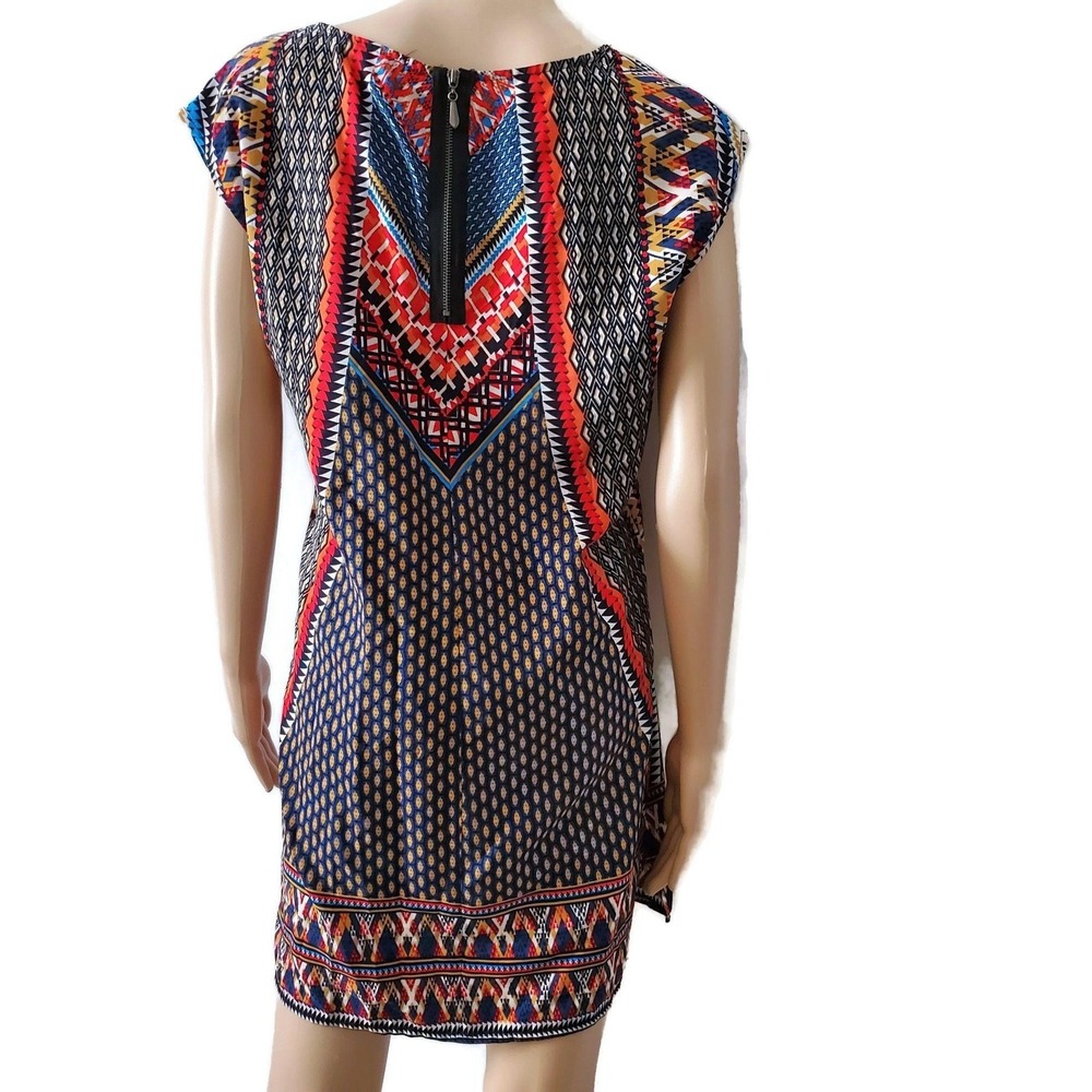 BeBop Women's Multicolor Printed Side Slit Long Shirt Dress Tunic Size Medium - Picture 13 of 15
